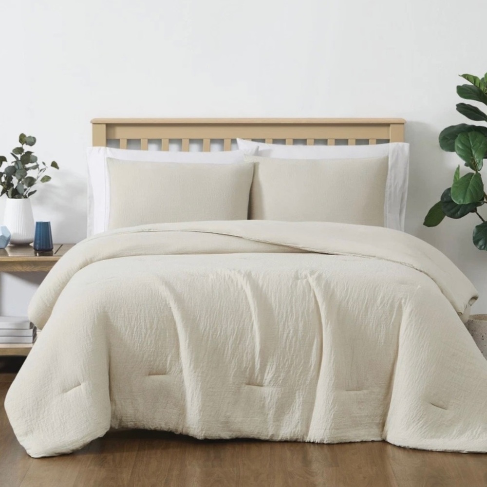Truly Soft Cozy Gauze Comforter Set IVORY King Size 3 Pc, Soft, Wrinkle Resistan